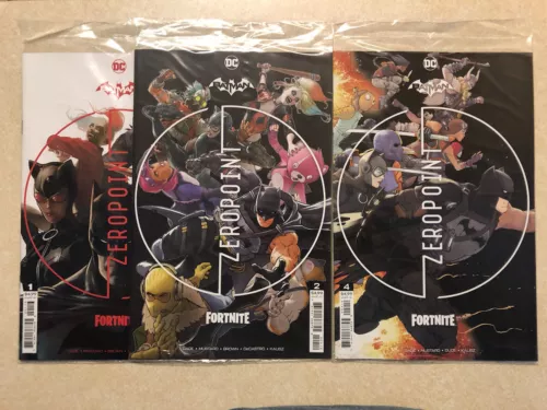 BATMAN ZERO POINT FORTNITE # 1 2 4 Lot (2021) — #1 3rd PRINT #2 & 4 2nd PRINT —