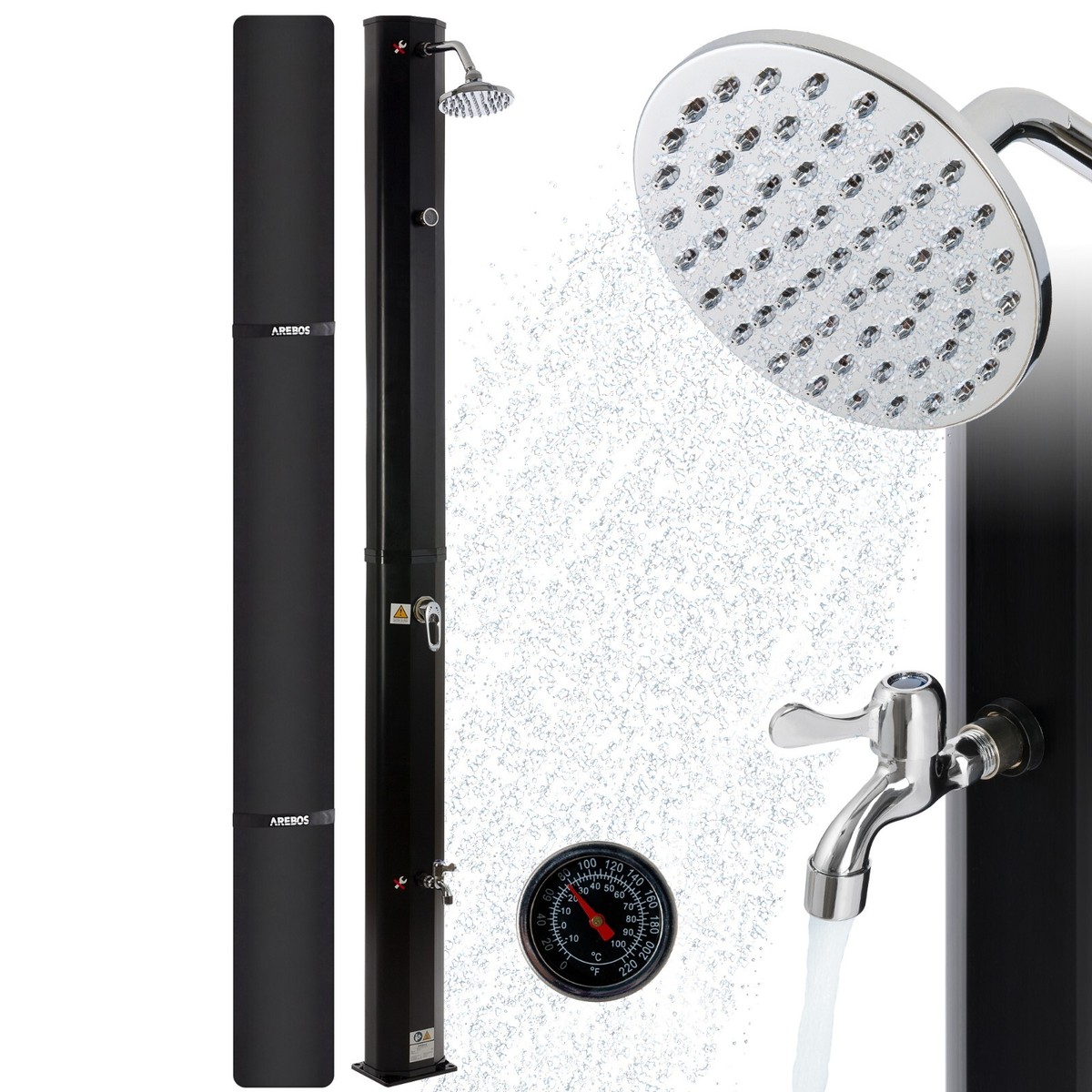AREBOS Solar Shower 35L Solar Shower Round Garden Shower Pool
