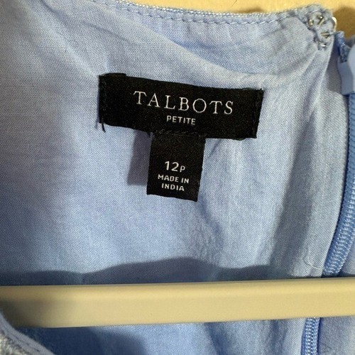 Talbots bestickt Schmetterling Leinen Etuikleid blau Damengröße 12P - Bild 3 von 6