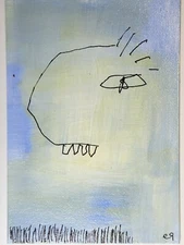 e9Art ACEO invisible dinosaur outsider art brut naive