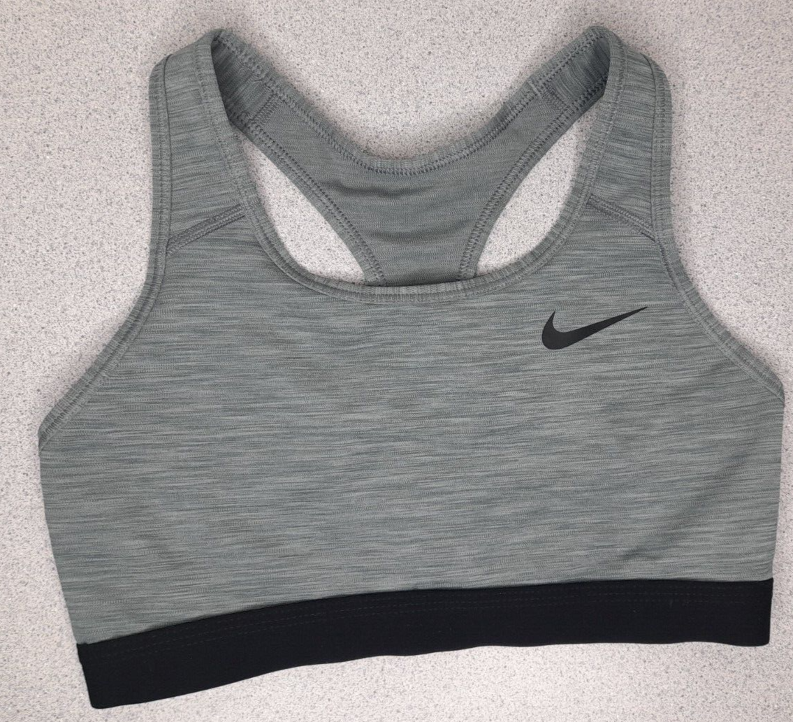 Nike Sports Bra Womens Medium Gray Non-Padded Swoosh Medium-Support BV3900-084-image