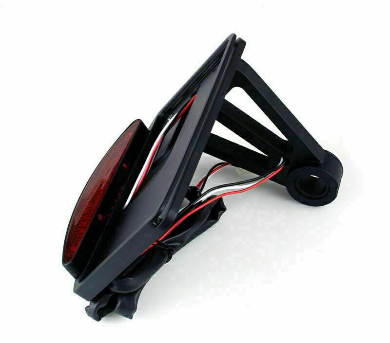 Side Mount License Plate LED Tail brake light Fits Bobber Customs choppers B H - Imagem 3 de 4