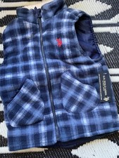 Kids US.POLO ASSN SINCE 1890 SIZE 5 Vest Jacket Fleece Plaid