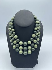 VINTAGE 50  S Multi 3 STRAND Beautiful Plastic BEADED NECKLACE  NF24