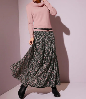 684506+ Creation L by heine Damen Maxi Rock rose schwarz NEU Kurz Gr. 22 + 26