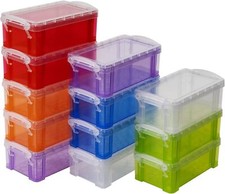 12 PCS Small Storage Containers with Lids, 4.3" X 2.3" X 1.5" 12PCS, Color