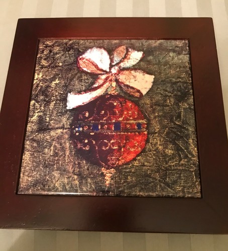 Adorno de cerámica azulejos placa de trivet decoración de cocina navideña novedad - Imagen 2 de 5