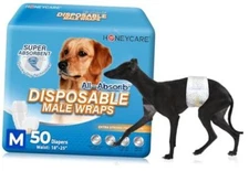  All-Absorb A25 Male Dog Wrap, 50 Count, Medium, White 