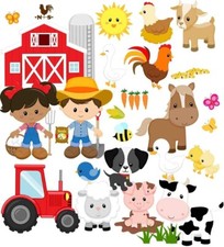35 pcs Farm Felt Figures for Flannel Board Story Play Time Interactive for Kids