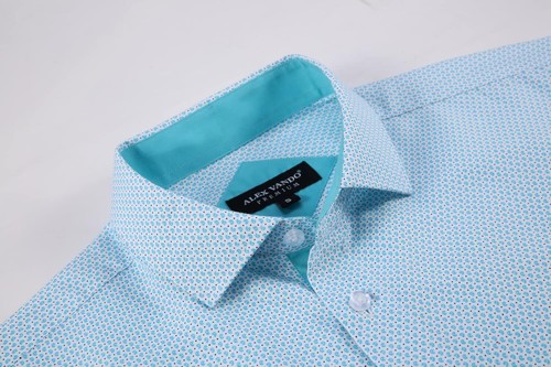 Mens Printed Dress Shirts Long Sleeve Regular Fit Button Down Shirt - Picture 59 of 226