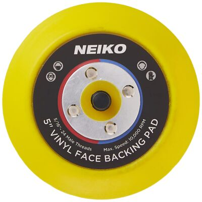 #ad NEIKO 30261A 5” Sanding Pad with Vinyl PSA Backing 5 16” Arbor with 24 Thread... $12.01