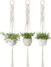 Mkono 3 Pack 39 Inch Macrame Plant Hangers Indoor Wall Hanging Planter Basket Fl