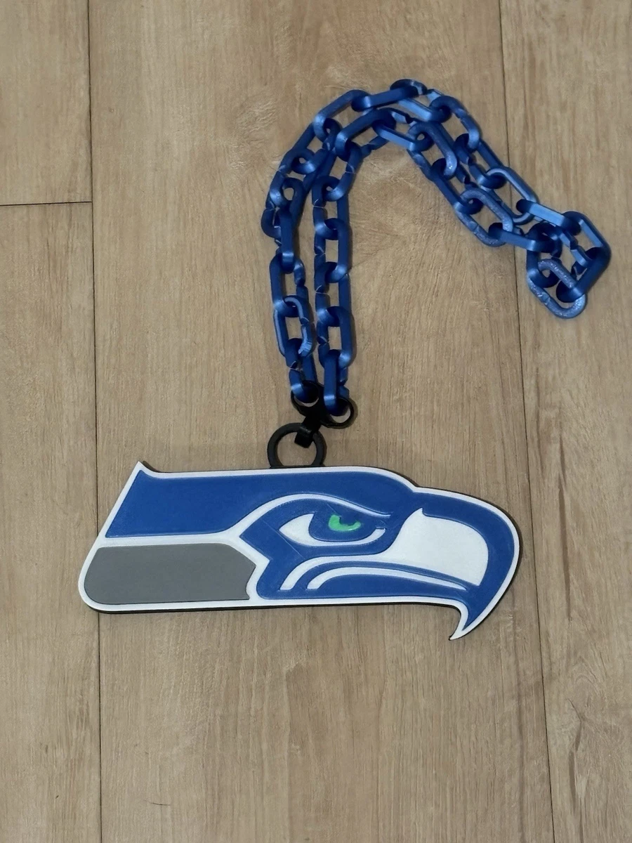Collana Seattle Seahawks Con Zirconia Cubica, Colori Squadra, Catena 20 Pollici