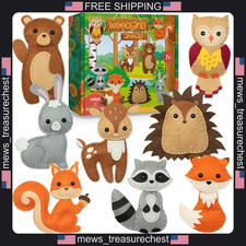 Kids Sewing Kit with Felt Animals, 165 Pieces, Beginner Friendly Craft Set