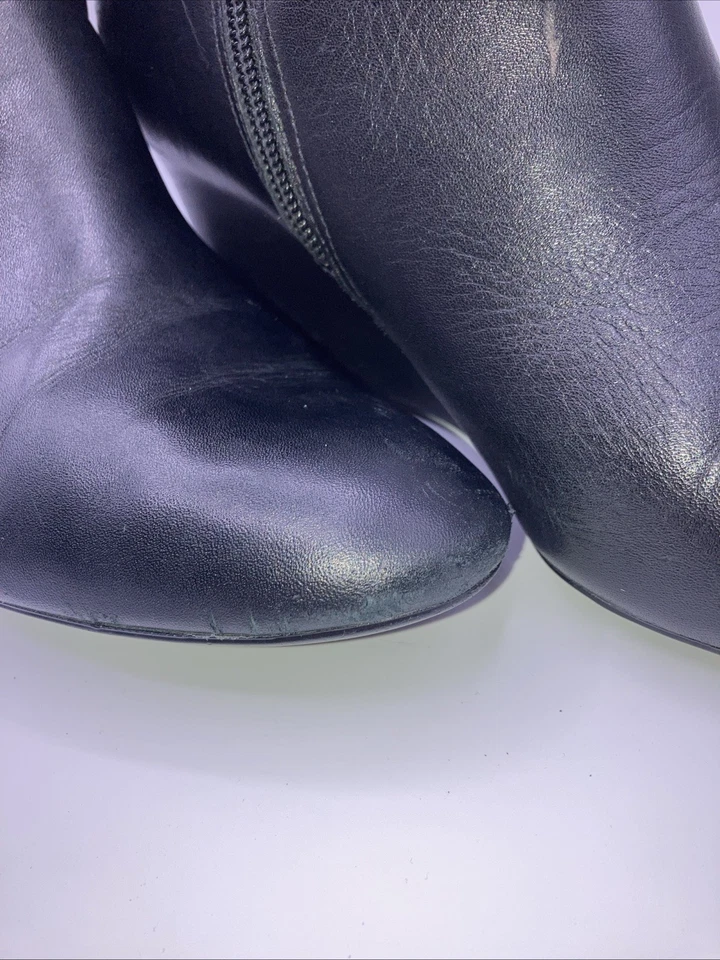 Botas anabela Ralph Lauren Tamora altura do joelho preto com zíper feminino EUA tamanho 8,5 B - Imagem 4 de 4