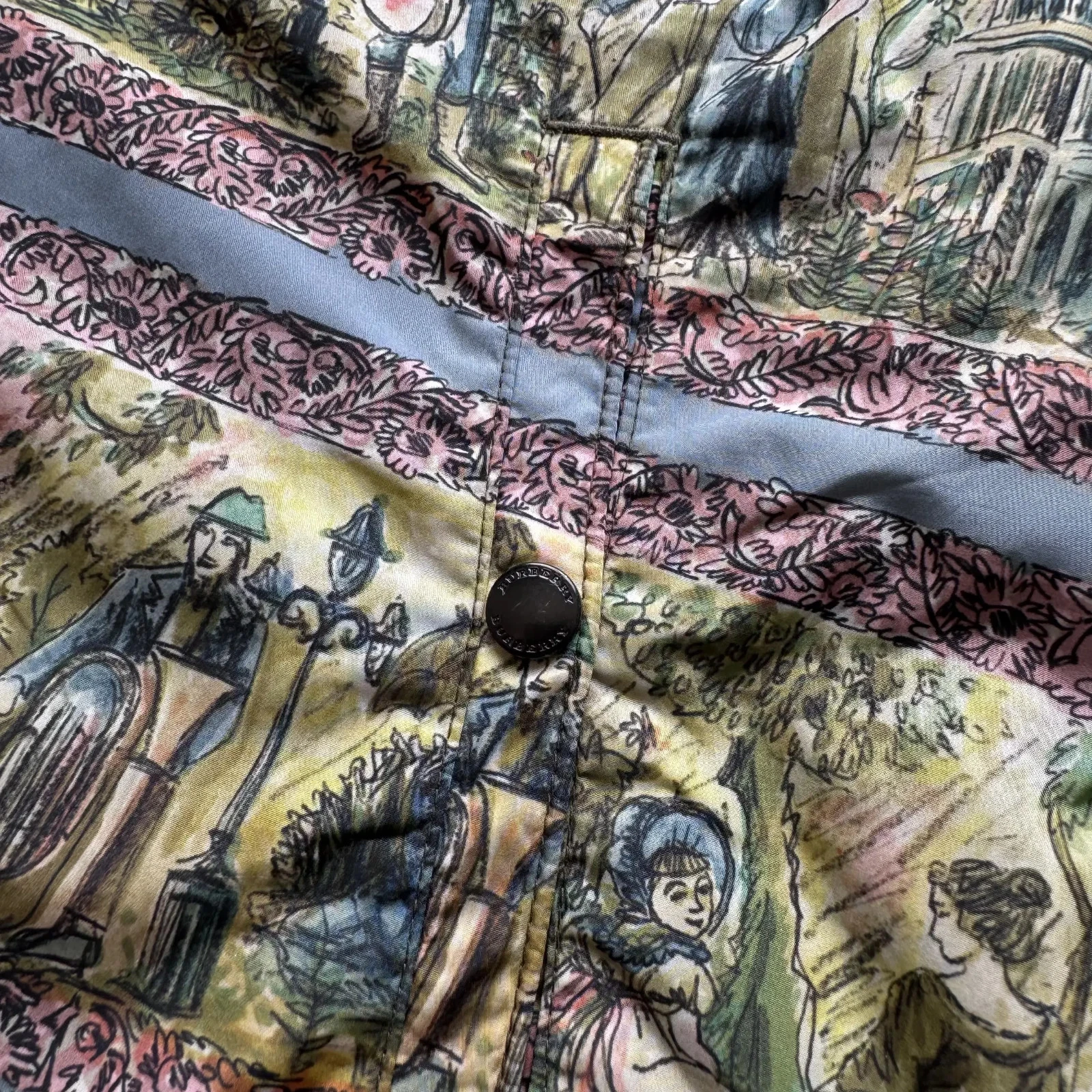 Burberry Illustrated Scene Print Nylon Jacket Size 52 - product detail image 6