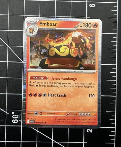 Pokemon TCG Emboar 13/86 White Flare Rare Holo NM