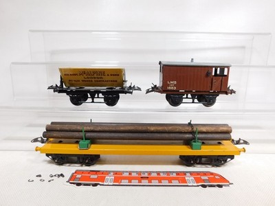 3x Hornby Meccano Spur 0 Güterwagen KLEINTEILE FEHLEN Mc Alpine LMS etc #DT783-1