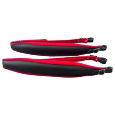 D'Luca MX3 Leather Accordion Straps Red/Black