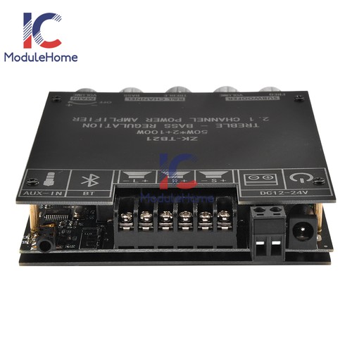 ZK-1002T Bluetooth 5.0 Stereo Amplifier Board Treble Bass 2-Channel 100W+100W - Picture 38 of 53