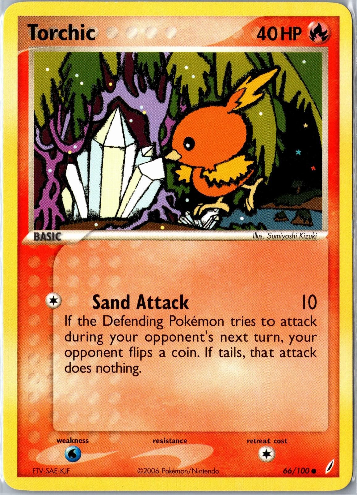 Pokemon Card - Torchic 66/100 Crystal Guardians Common Moderately Played