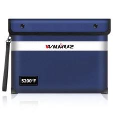 5200°F Heat Insulated Fireproof Document Bag with Zipper,13.9”x10.6” Water Fi...
