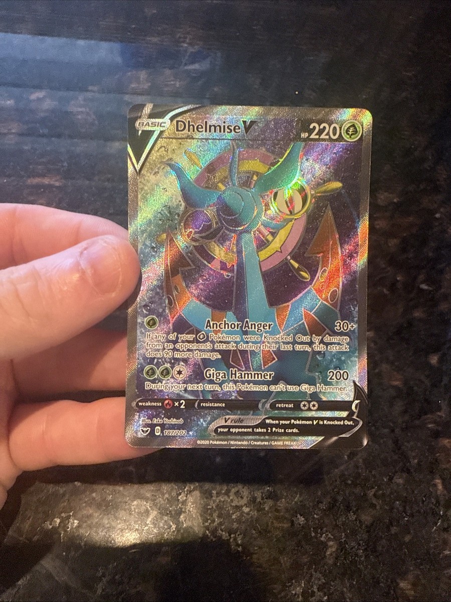 Dhelmise V Full Art 187/202 Ultra Rare Sword & Shield Base Set Pokemon TCG