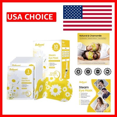 Portable Chamomile Steam Eye Mask - 10 Pack Travel-Friendly Self-Heating Comfort