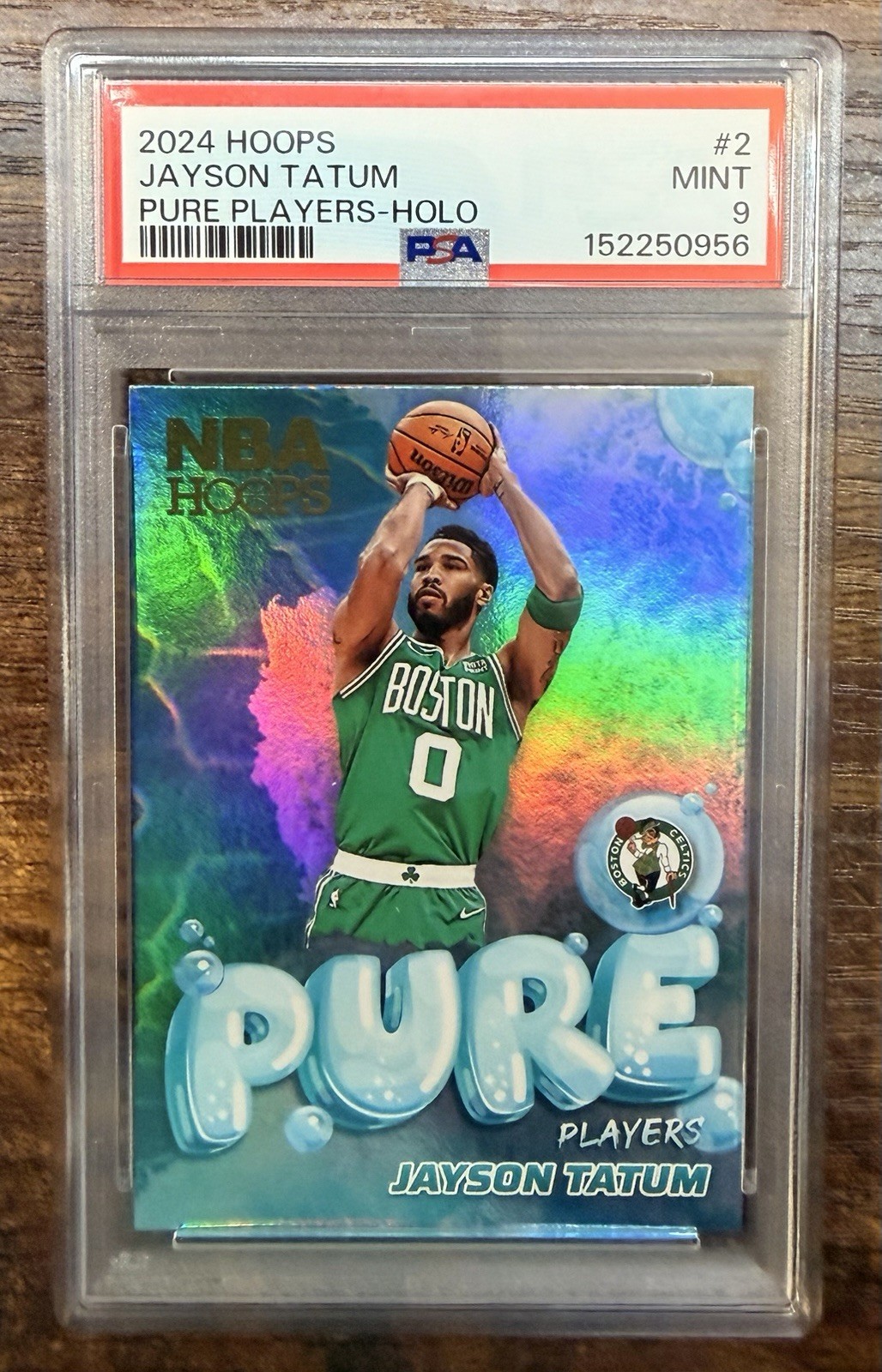 2024 Panini NBA Hoops - Jayson Tatum #2 Pure Players Holo Prizm - PSA 9 Low POP!