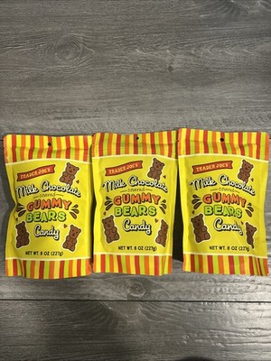 3 PACKs NEW Trader Joe's Milk Chocolate Covered Gummy Bears BB: 1/8/2026 SALE