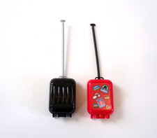 2 MATTEL BARBIE DOLL ROLLER BAGS LUGGAGE BLACK RED EUC 30