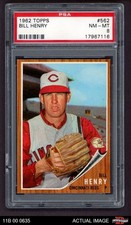 1962 Topps #562 Bill Henry Reds PSA 8 - NM/MT