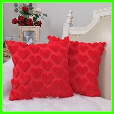 Valentines Pillow Covers 20X20 Inch Set of 2 Valentines Day Decoration Red Heart
