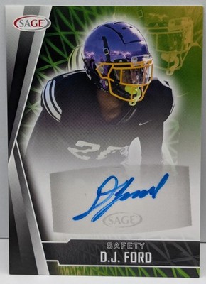 2022 SAGE Autographs Black Insert #A-DJF D.J. Ford East Carolina Pirates RC