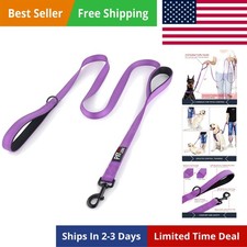 Double Handle Dog Leash 5ft, Heavy Duty, Reflective Dual Handle Dog Leash for...