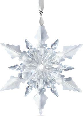 Crystal Snowflake Ornament, Clear Faceted Ornament with a Clear Chain and Two Ra
