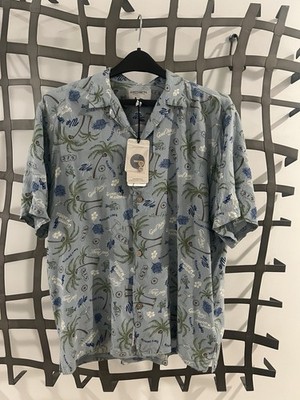 Carhartt WIP Shirt Blue Mirage Beach Hawaiian Print Patterned