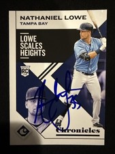 2019 Panini Chronicles Nathaniel Lowe Signed Rookie Card No. 50 Rays Autograph . rookie card picture