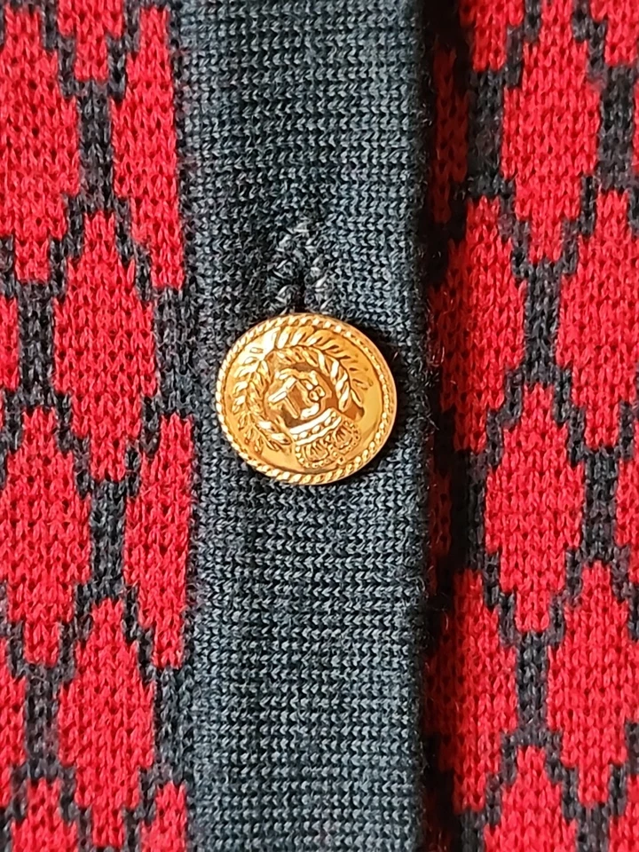 Conjunto de cardigã e saia vintage Evan suéter de malha silicone lã M verde/marrom  - Imagem 4 de 4