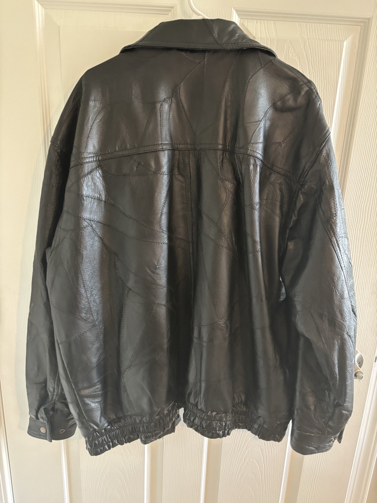 LeWorld Vintage Patchwork Leather Jacket Size XL - image 7