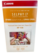 NEW Canon RP-108 Tri-Color Ink Ribbon And Paper Set, 8568B001