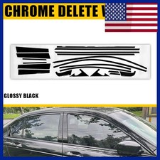 Glossy Black Chrome Delete Window Trims For Honda Accord 2008-2013