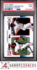 2010 TOPPS LEGENDARY LINEAGE #LL43 MIKE SCHMIDT-ALEX RODRIGUEZ POP 1 PSA 9