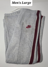 Vintage 80s Nike Embroidered Logo Gray/Maroon Large Sweatpants