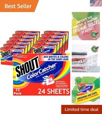12 Packs of 24 Color Catcher Sheets, Maintain Clothing Colors, Save Laundry Time