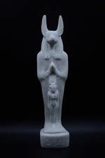 UNIQUE EGYPTIAN STATUE STONE pharaonic Large Anubis Jackal carved sculpture