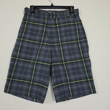 Nike Golf Shorts Mens Sz 28 Gray Plaid Dri Fi...
