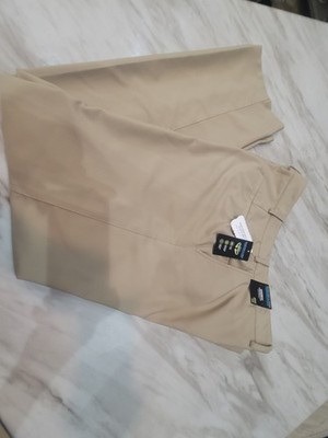 Roundtree & Yorke Casuals Work Play Moisture Wicking Easy Care Flat Front Beige