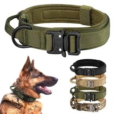 2''Wide Tactical Heavy Duty Nylon Large Dog Collar K9 Military With Metal Buckle