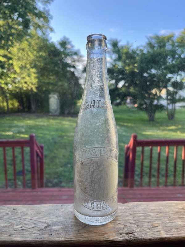 Mahaska Quality Beverages Bottle Mahaska Bottling Works Oskaloosa, IA Faded Logo